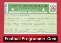 Coventry City v Manchester United 1997 – Match Ticket