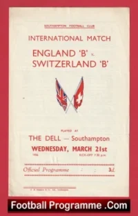 England v Switzerland 1956 – At The Dell + Duncan Edwards
