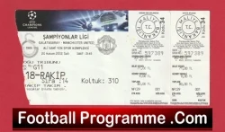 Galatasaray v Manchester United 2012 - Match Ticket Turkey - football memorabilia