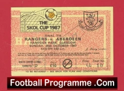 Glasgow Rangers v Aberdeen 1987 - Cup Final Ticket - football memorabilia