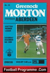 Greenock Morton v Aberdeen 1980 – Alex Ferguson Manager
