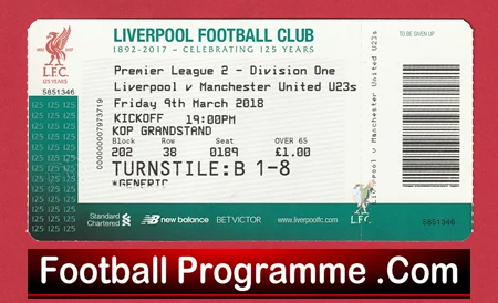 Liverpool v Manchester United 2018 - Football Ticket - Image 2