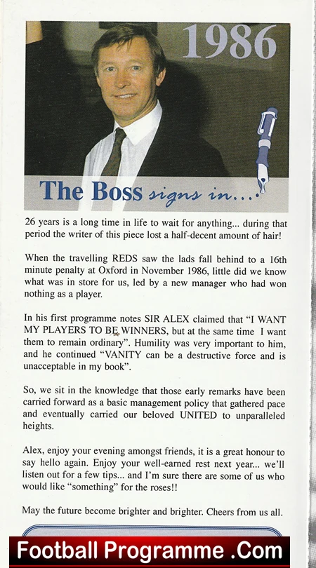 Manchester United Alex Ferguson Evening St Michaels Church London 2001 Leaflet + Ticket - Image 3