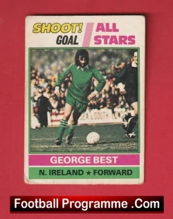 Manchester United George Best Shoot Goal Football Card Man Utd - football programme