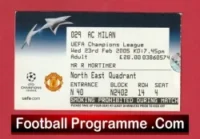 Manchester United v AC Milan 2005 – Football Ticket