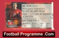Manchester United v Aston Villa 2003 – Match Ticket