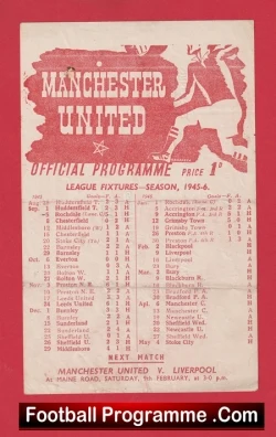 Manchester United v Blackpool 1946 - Man Utd 1940s - football programme