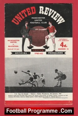 Manchester United v Blackpool 1962 - Man Utd 62 - football programme