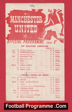 Manchester United v Bolton Wanderers 1945 - Man Utd 1940s + Lofthouse - football programme
