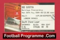 Manchester United v Everton 2004 – Football Ticket