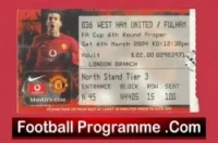 Manchester United v Fulham 2004 – FA Cup Football Ticket