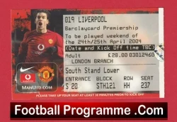 Manchester United v Liverpool 2004 - Football Ticket - football memorabilia