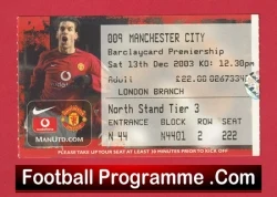 Manchester United v Manchester City 2003 - Match Ticket - football memorabilia