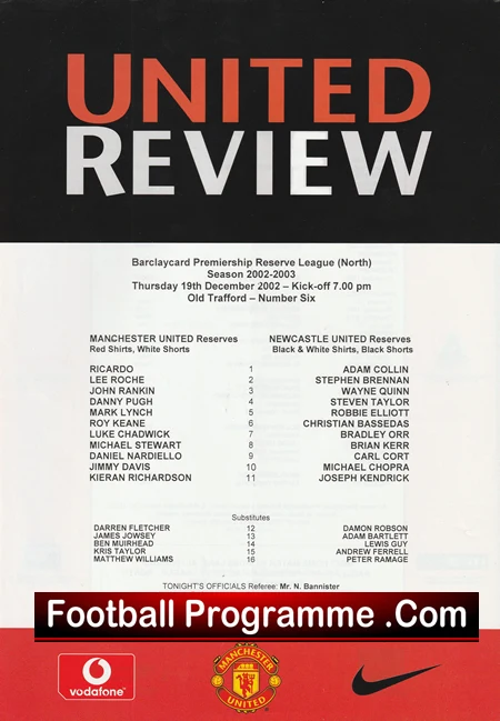Manchester United v Newcastle United 2002 - Reserves Match + Roy Keane - Image 2