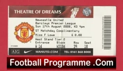 Manchester United v Newcastle United 2008 - Football Ticket Comp - football memorabilia