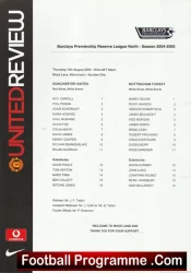 Manchester United v Nottingham Forest 2004 – Reserves