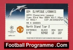 Manchester United v Olympique Lyonnais 2004 - Match Ticket - football memorabilia