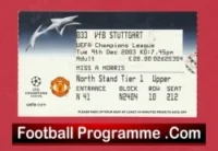 Manchester United v Stuttgart VFB 2003 – Match Ticket