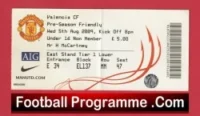 Manchester United v Valencia 2009 – Match Ticket Friendly