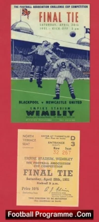 Newcastle United v Blackpool 1951 – FA Cup Final + Ticket