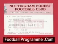 Nottingham Forest v Manchester United 1996 – Match Ticket