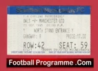 Sheffield Wednesday v Manchester United 1995 – Match Ticket