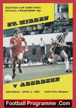 St Mirren v Aberdeen 1982 - Alex Ferguson Manager - football programme
