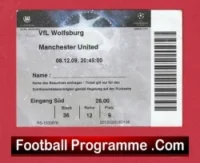 VFL Wolfsburg v Manchester United 2009 – Football Ticket Germany