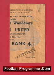 Wolves v Manchester United 1966 – 1960s FA Cup Football Ticket
