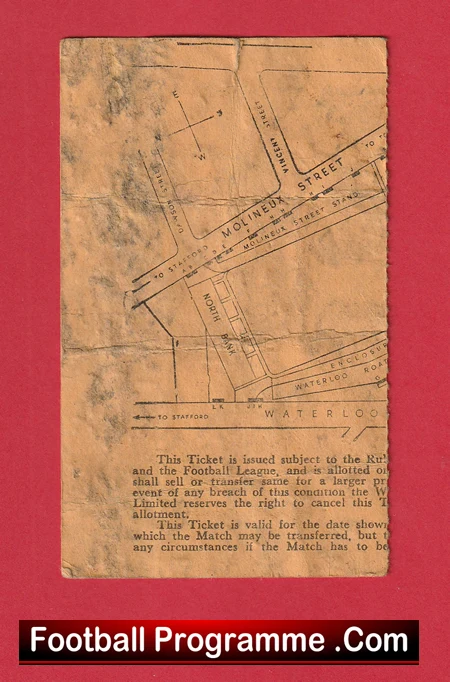 Wolves v Manchester United 1966 - 1960s FA Cup Football Ticket - Image 3