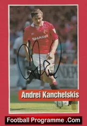 Manchester United Andrei Kanchelskis Signed Autograph Man Utd