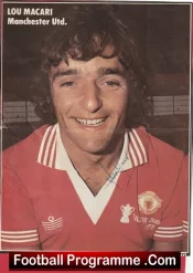 Manchester United Lou Macari Autograph Signed Picture Man Utd