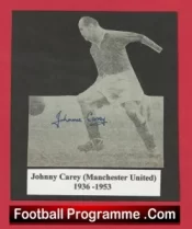 Manchester United Johnny Carey Autograph Signed Picture Man Utd 1940s