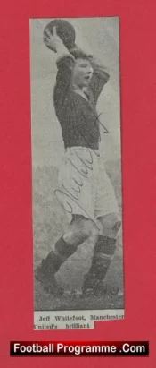 Manchester United Jeff Whitefoot Autograph Signed Picture Man Utd 1940s
