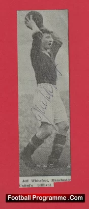 Manchester United Jeff Whitefoot Autograph Signed Picture Man Utd 1940s