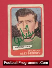 Manchester United Alex Stepney Autograph Signed Football Card Man Utd 1960s