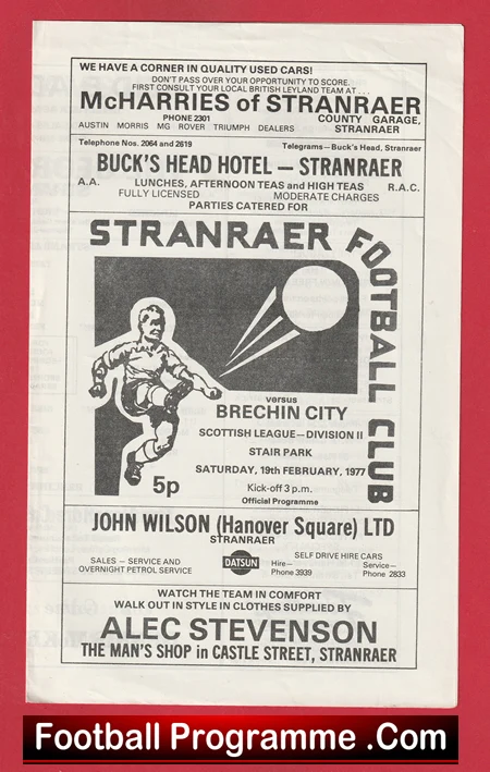 Stranraer v Brechin 1977 - Stair Park Scotland - Image 2