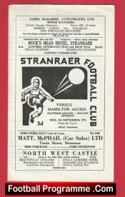 Stranraer v Hamilton Academical 1970 – Scottish Football Programmes