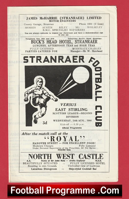 Stranraer v East Stirling 1966 - Football Programme - Image 2
