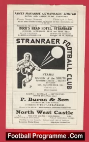 Stranraer v Queen Of The South 1964 – Football Programmes QOS