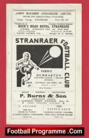 Stranraer v Dumbarton 1961 – Football Programmes