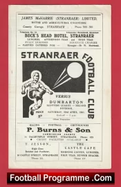 Stranraer v Dumbarton 1961 – Football Programmes