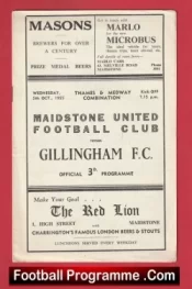 Maidstone United v Gillingham 1955 – 1950s Programmes