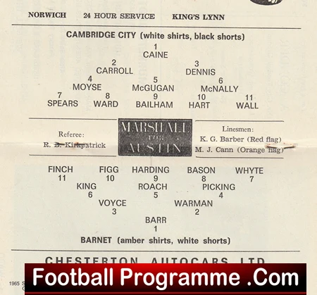 Cambridge City v Barnet 1965 - Image 3