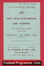 Old Bonaventurians v The Grammar School 1954 – Forest Gate
