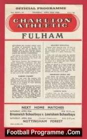 Charlton Athletic v Fulham 1959 – 50s Programmes
