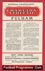 Charlton Athletic v Fulham 1959 – 50s Programmes