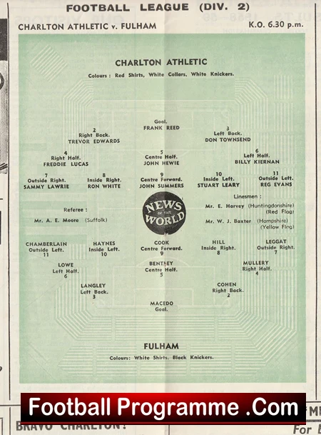 Charlton Athletic v Fulham 1959 - 50s Programmes - Image 3
