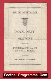 Newport Rugby v Royal Navy 1959 – Rugby Programme