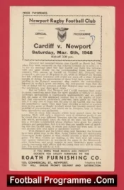 Newport Rugby v Cardiff 1948 – Rugby Programmes